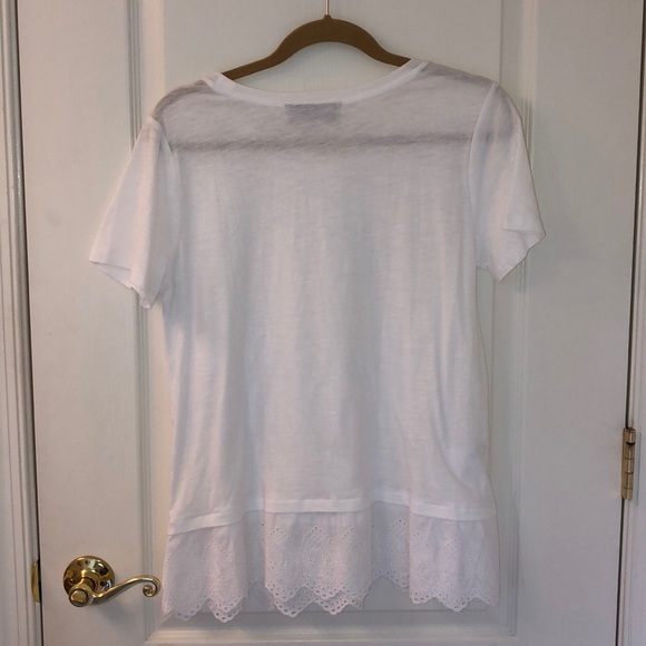 LOFT Bundle of Two Cotton Slub Knit Embroidered Hem Tees - Picture 2 of 8